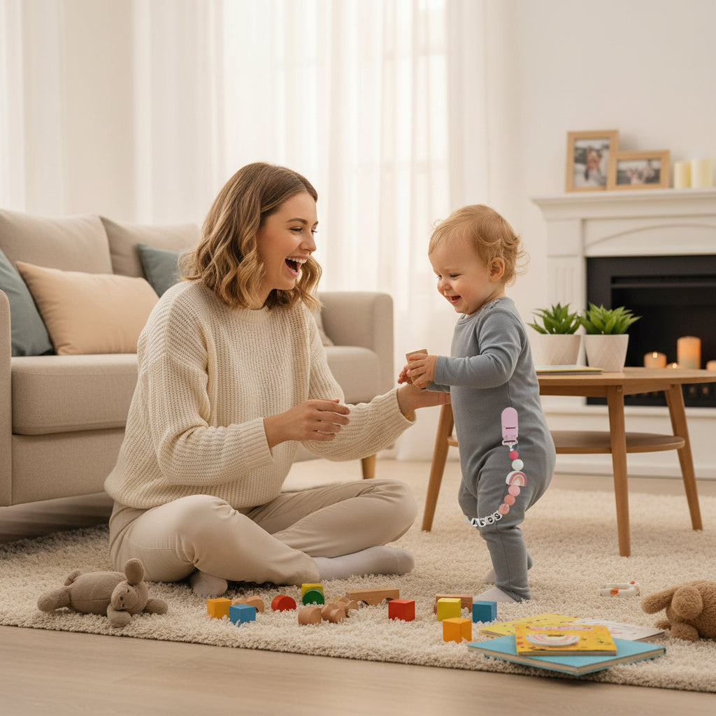Personalized Pacifier Clips with Name Custom Silicone Beaded Chain Pacifier Holder Stroller Gifts for Baby Boys Girls