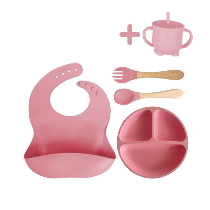 8-Piece Baby Silicone Feeding Set with Plates and Utensils